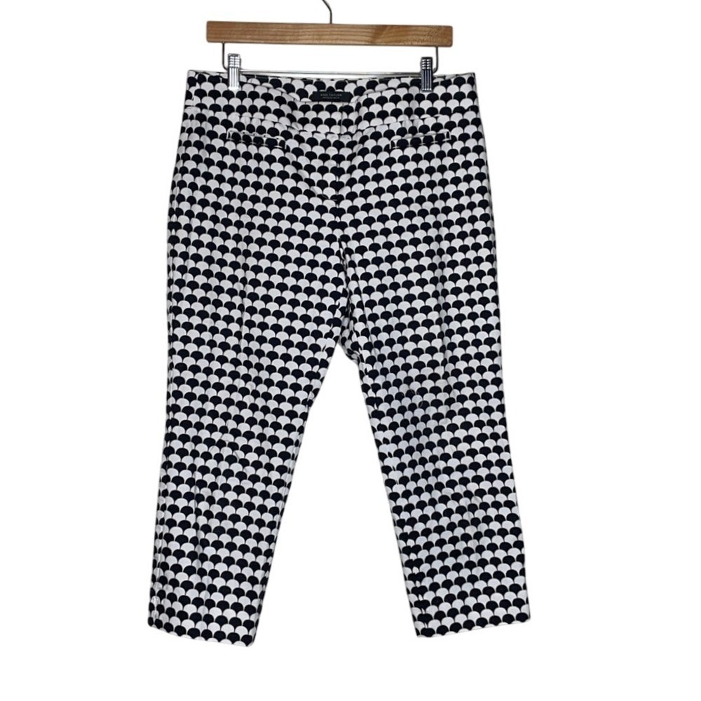 Ann Taylor Petite Devin Fit Pants sz 10P Black/Wht‎